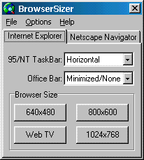 Windows Browser sizer 