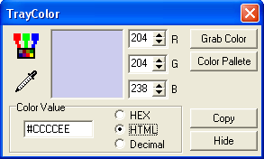 Traycolor Windows Programm für RGB-Werte